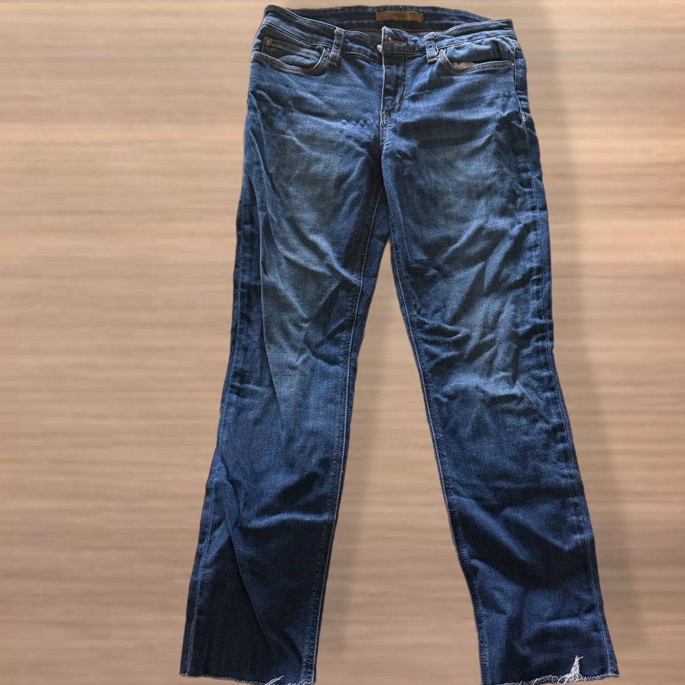 Joe’s Jeans Honey Skinny W29 Dark Wash Raw Hem Stretch Denim